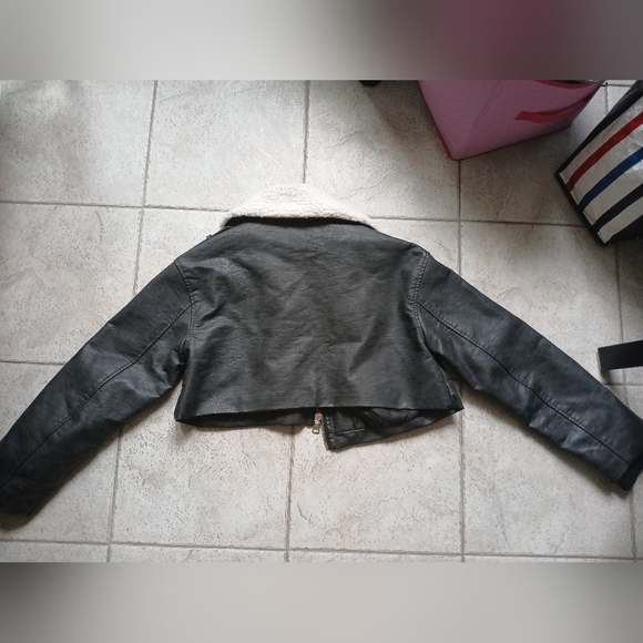 Crop similicuir jacket - Picture 4 of 5